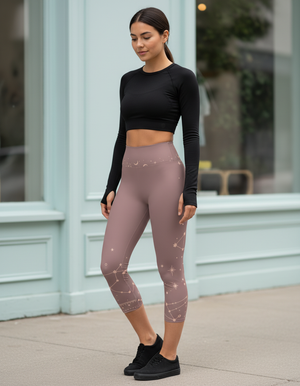 Dusty Rose Nimbus capri yoga leggings