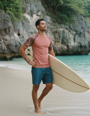 Men's Burnt Sienna Kumo men's short-sleeve rashguards