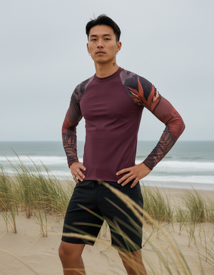 Amaranth Tropique Rash Guard Men's Rashguard — Dripper