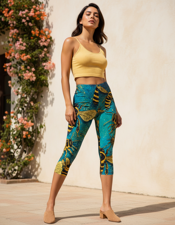 Wasp Capri Leggings Capri Leggings — Dripper