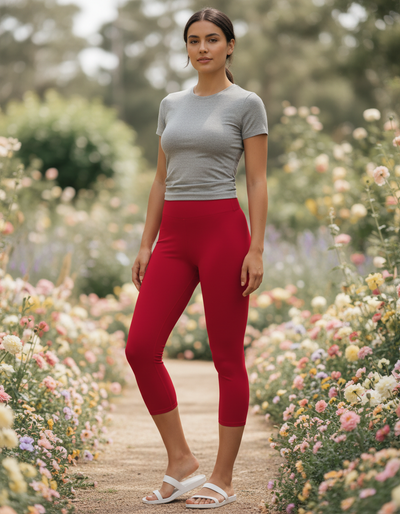 Valentino Red Capri Yoga Leggings capri yoga leggings