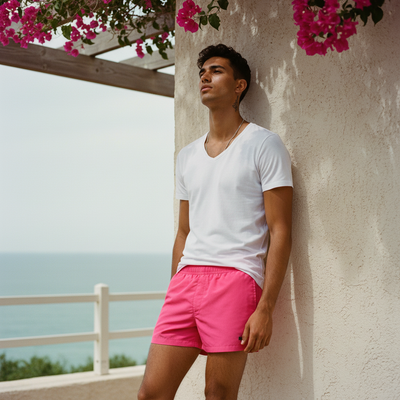 Hot Pink Men's Swim Trunks swim trunks