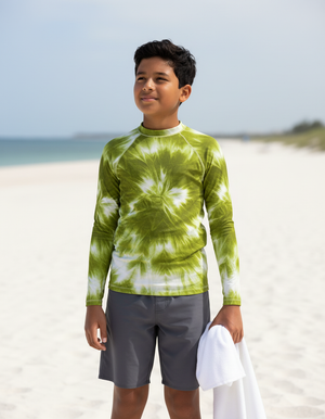 Runway Chartreuse Glacier Youth Rash Guard Youth Rash Guard — Dripper