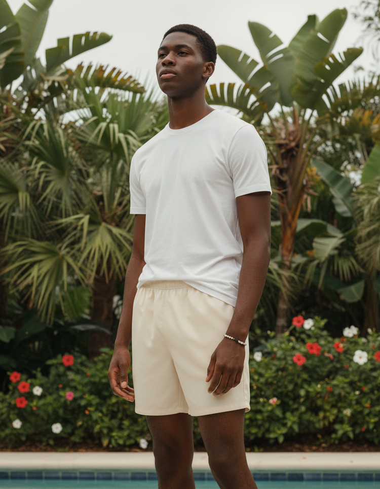 Antique White Men's Swim Trunks Men's Swim Trunks — Dripper