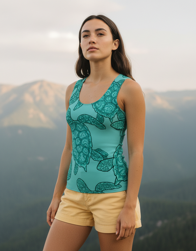 Women's Turquoise Aqua Tank Top tank top
