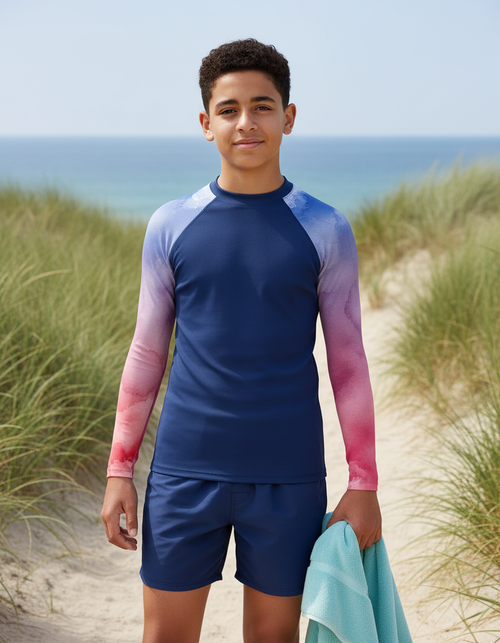 Rhodonite Mosaic Youth Rash Guard Youth Rash Guard — Dripper