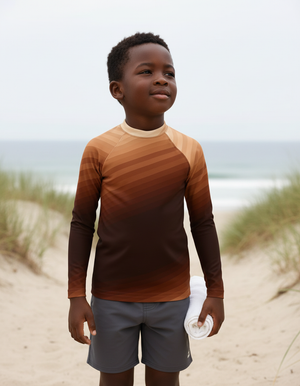 Kids Coffee Bean Ripple kids rashguards