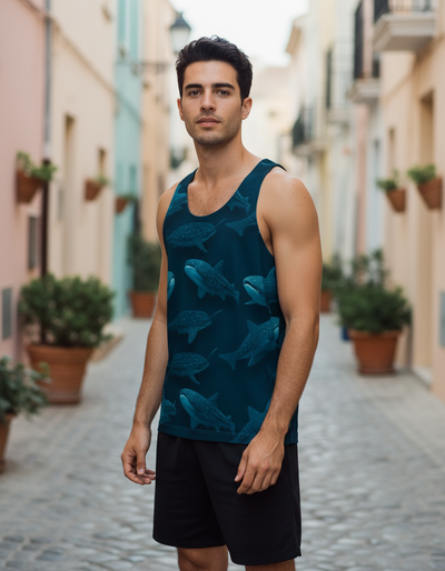Men's Blue Aura Azure Tank Top tank top