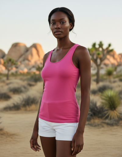 Women's Shocking Pink Tank Top tank top