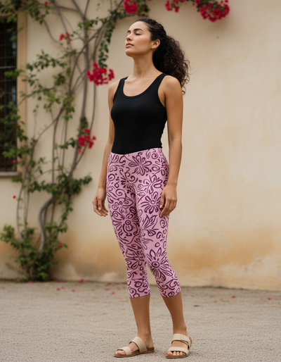Millennial Pink Langit Capri Leggings capri leggings