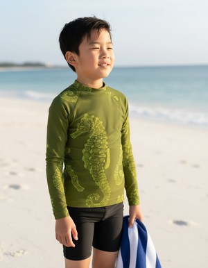 Kids Runway Chartreuse Abyss kids rashguards