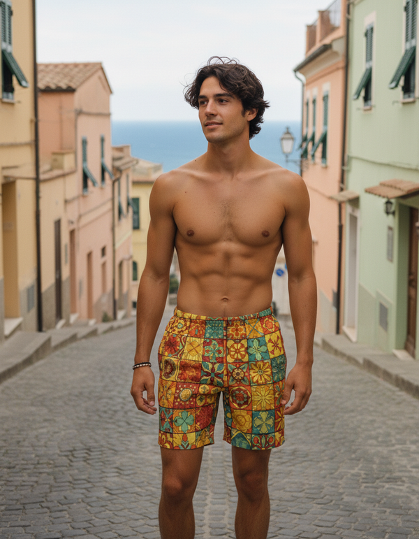 Men's Mosaic Tile Swim Trunks