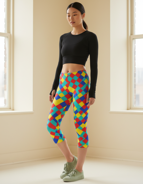 Pixel Capri Leggings Capri Leggings — Dripper