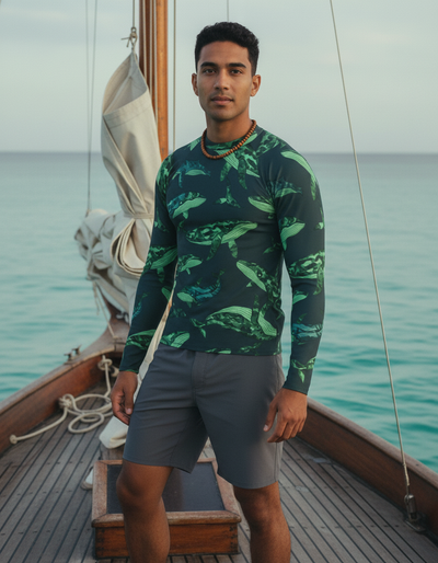 Men's Runway Emerald Breeze rash guard