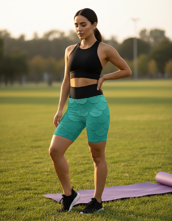 Yoga Shorts in Coral