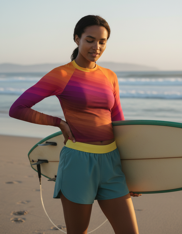 Rashguard in Burnt Sienna Ripple