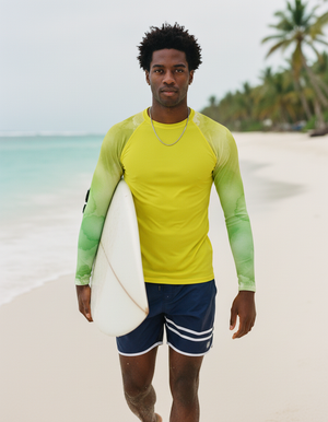 Men's Runway Chartreuse Mosaic men's short-sleeve rashguards