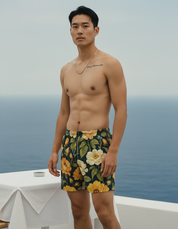 Men's Swim Trunks in Lemon Yellow Elysium