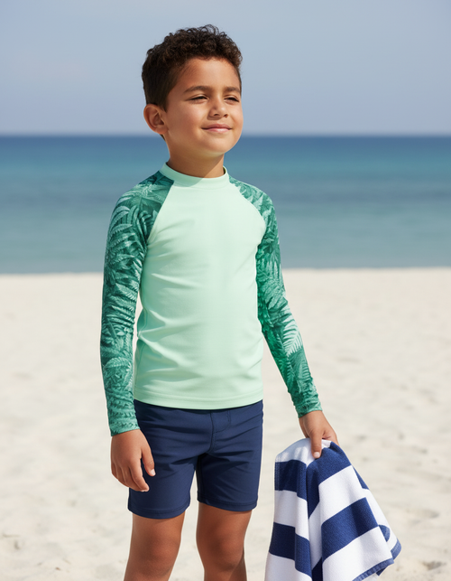Jelly Mint Emerald Kids Rash Guard Kids Rash Guard — Dripper