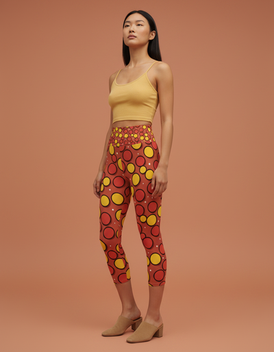Burnt Sienna Mosaic Capri Yoga Leggings capri yoga leggings