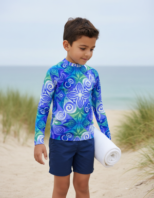 Blue Aura Prism Kids Rash Guard Kids Rash Guard — Dripper