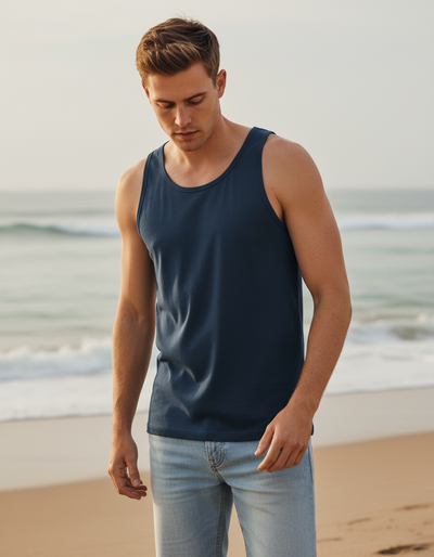 Men's Dark Denim Tank Top tank top