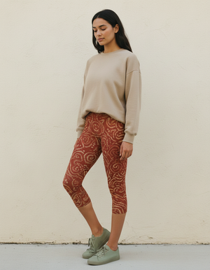 Women's Bandhani Capri Leggings