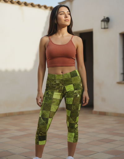 Runway Chartreuse Fragment Capri Leggings capri leggings