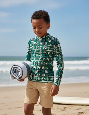 Transformative Teal Estilo Kids Rash Guard Kids Rash Guard — Dripper