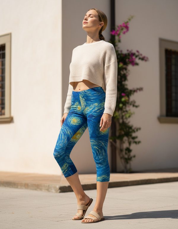 Celestial Capri Leggings Capri Leggings — Dripper