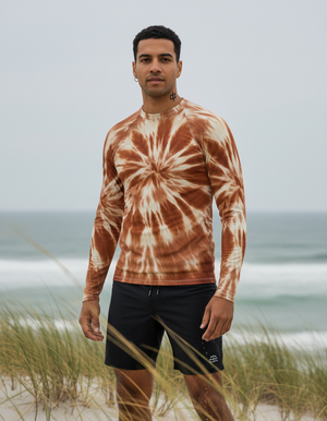 Men's Burnt Sienna Nebula men's short-sleeve rashguards