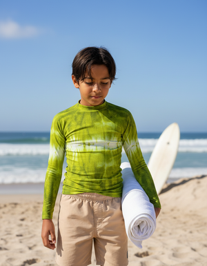 Lime Aqua Youth Rash Guard Youth Rash Guard — Dripper
