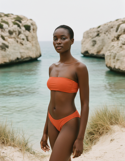 Blood Orange bandeau bikini