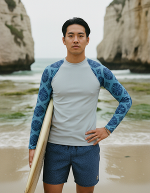 Blue Aura Yuki Rash Guard Men's Rashguard — Dripper