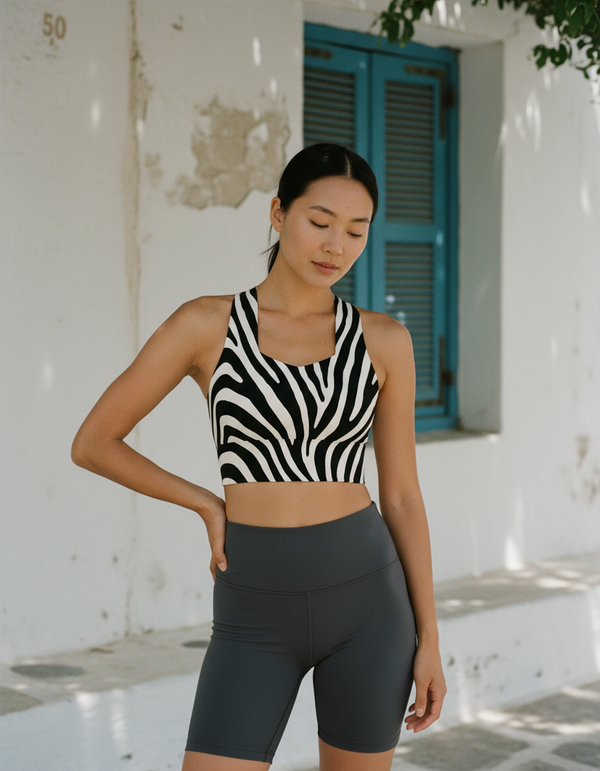 Stripes longline sports bras