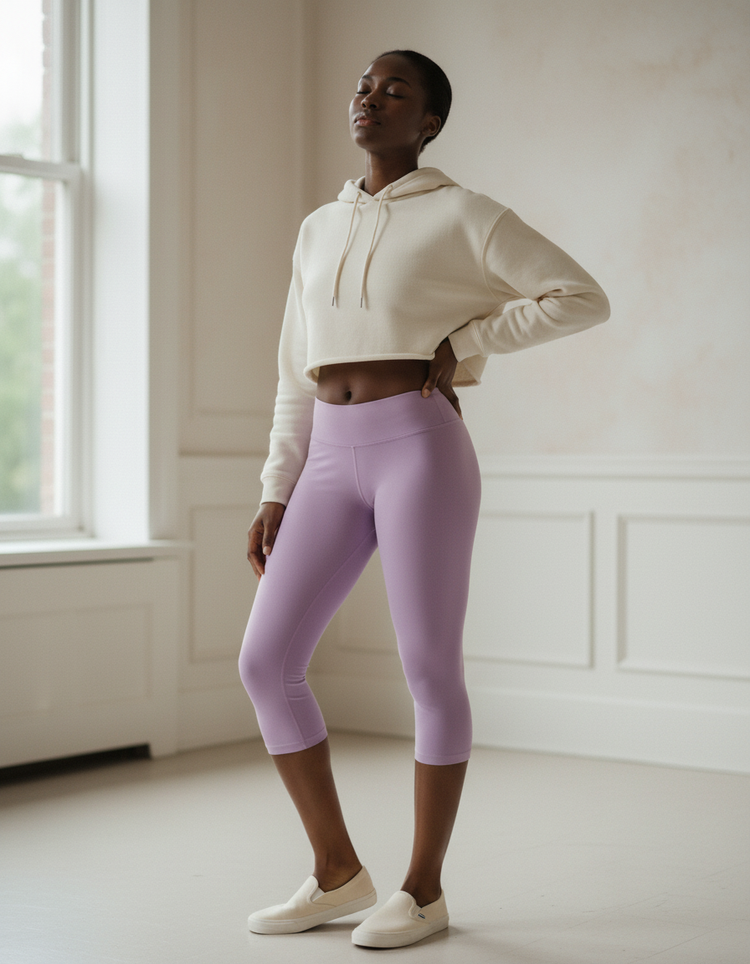 Lilac Capri Leggings Capri Leggings — Dripper