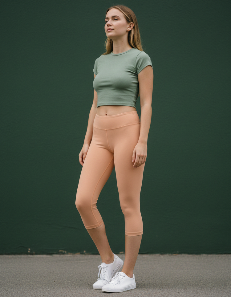 Peach Fuzz Leggings Capri Leggings — Dripper