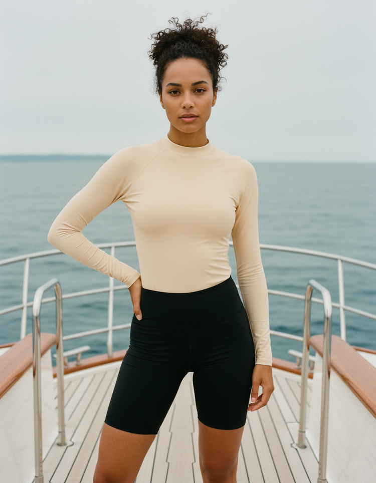Bisque Rash Guard Women's Rashguard — Dripper
