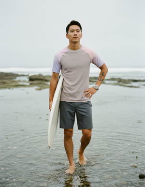 Burnished Lilac Prism Rash Guard Men's Rashguard — Dripper