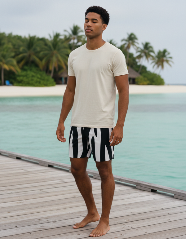 Men's Zebra Patterns Swim Trunks