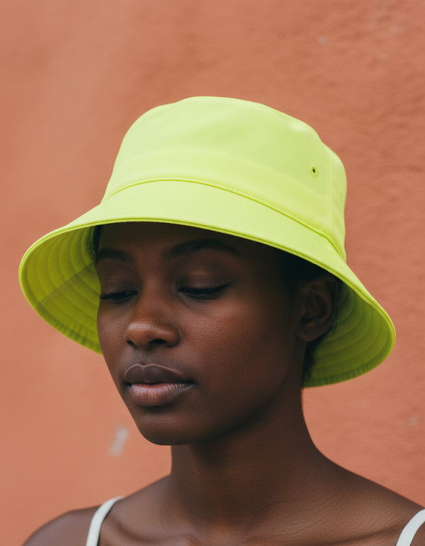 Bucket Hat in Neon Yellow
