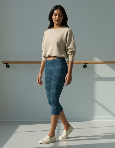 Blue Aura Tsuki Capri Leggings capri leggings