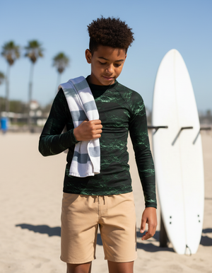 Runway Emerald Eclipse Youth Rash Guard Youth Rash Guard — Dripper
