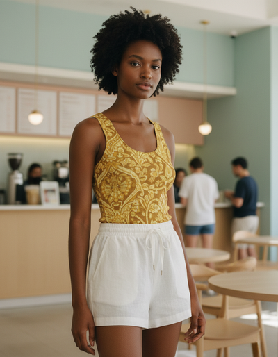 Women's Lemon Yellow Kavya Tank Top tank top