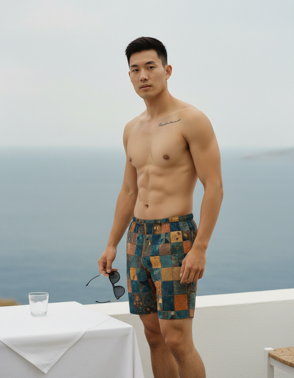 Men's Mosaic Tile Swim Trunks