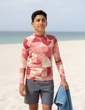 Millennial Pink Dwell Youth Rash Guard Youth Rash Guard — Dripper