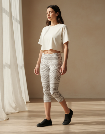 White Onyx Quipu Capri Leggings capri leggings