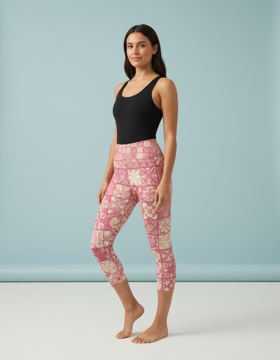 Millennial Pink Chroma Capri Yoga Leggings capri yoga leggings