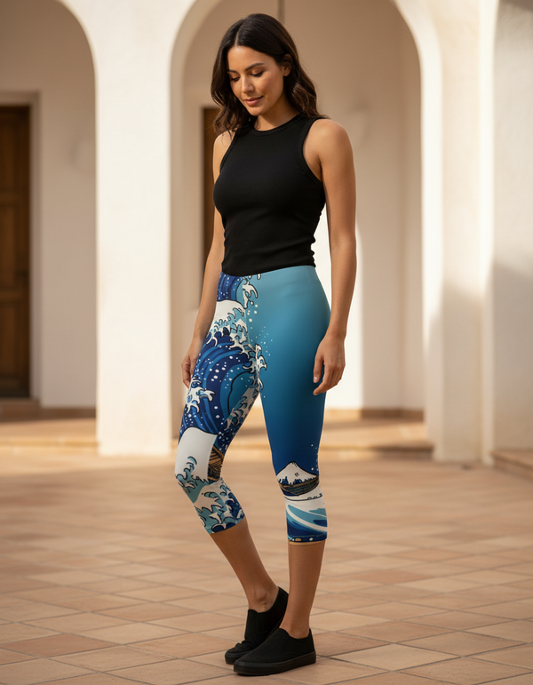Sakura Capri Leggings Capri Leggings — Dripper