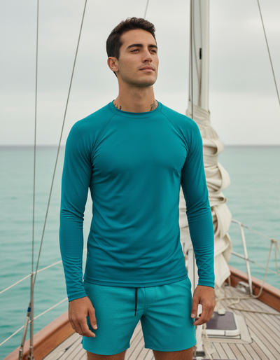 Men's Tiffany Blue rash guard